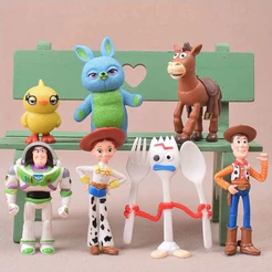 Kit 7 Brinquedos Toy Story 4 Figure Buzz Lightyear Woody Bonecos