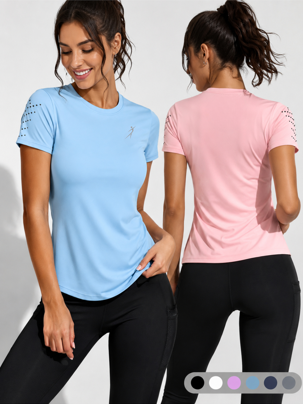 Kit 2 Camisetas Dry Fit Feminina Esportiva Academia Caminhada Corrida Treino Proteção UV LaMovie