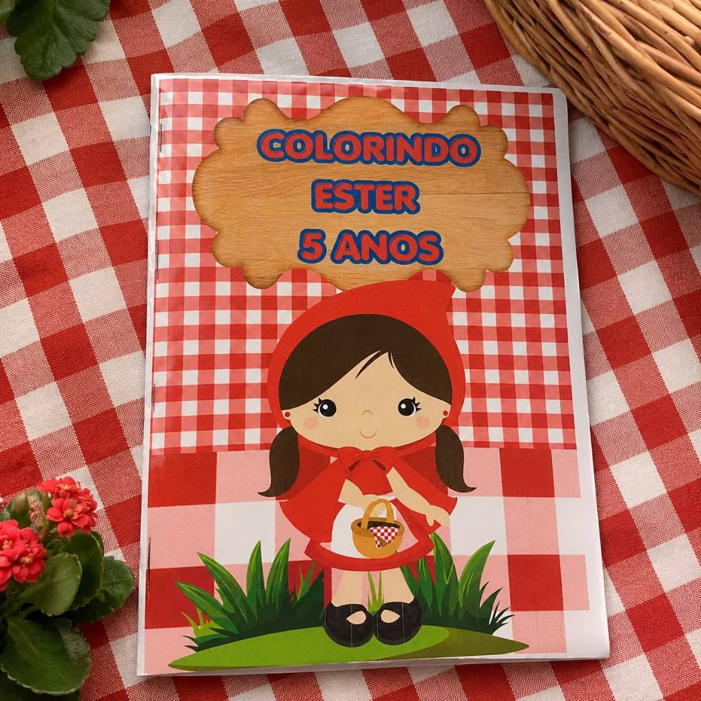 Kit Livrinho Colorir Pintar Chapeuzinho Vermelho Lembrancinha Personalizado Festa Infantil Aniversário