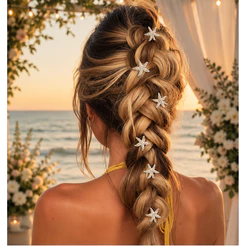 6 Peças Grampo Penteado Estrela Do Mar Festa