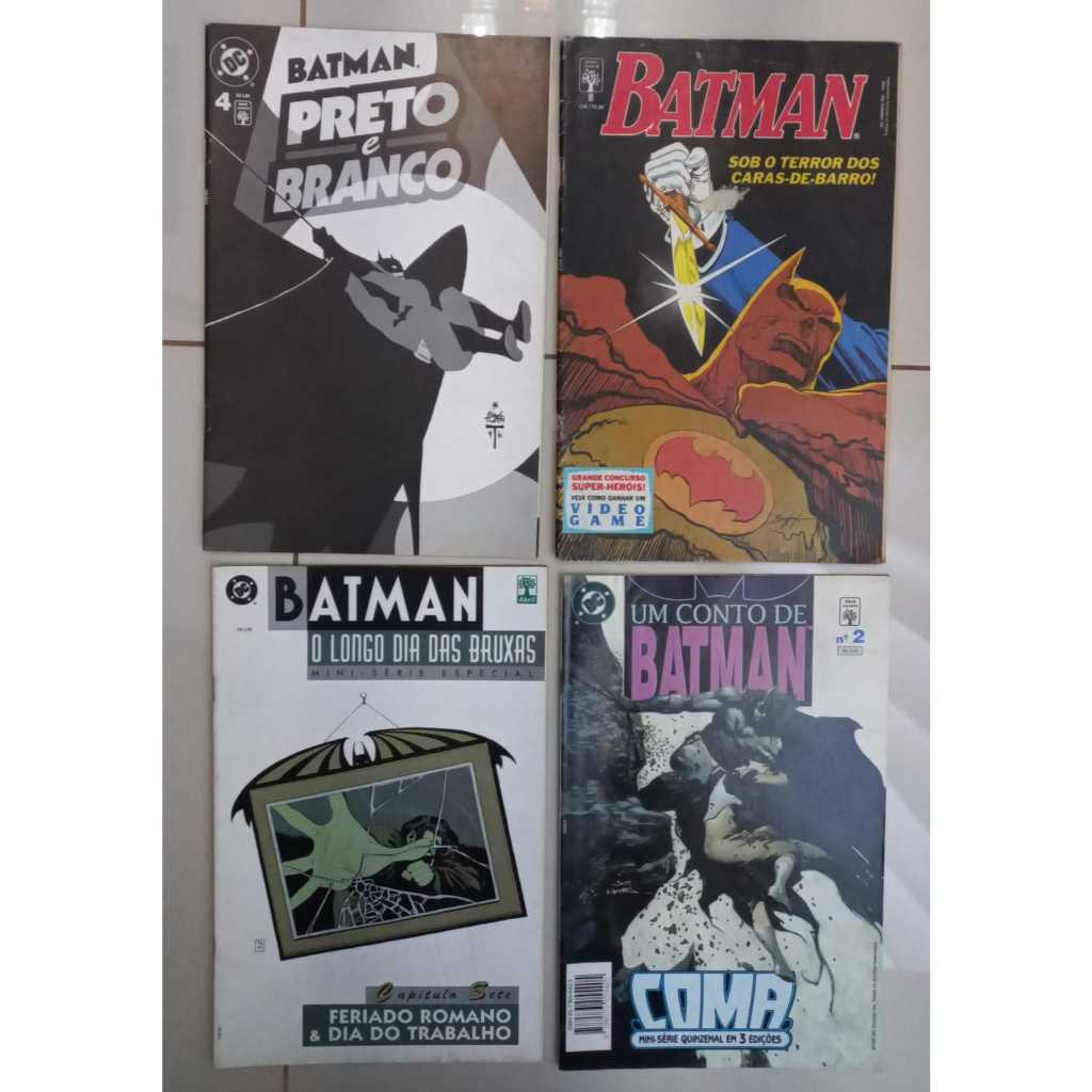 4 Hqs Batman Abril Um conto batman coma 2 -O longo dia das bruxas 7- preto e branco 4 -minisséie 8