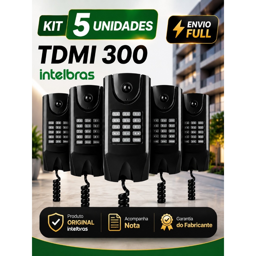 Telefone Interfone Para Apartamento Casa Condominio Tdmi 300 Preto Intelbras