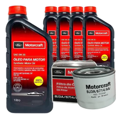 Kit 5 Litros De Óleo E Filtro Motorcraft Ecosport Focus New Fiesta Ka