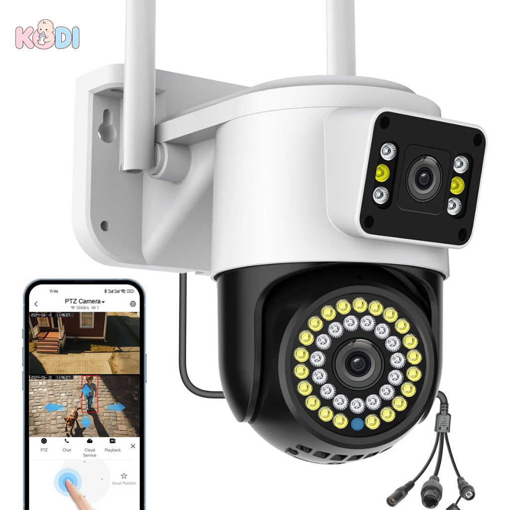 Câmera Externa 4mp wifi ptz com Infravermelho lente dupla Bivolt 110/220 Alarme Wifi Hd sensor -G1