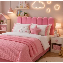 Cabeceira Modular Estofado Nuvem de Criança Infantil Rosa e Azul Bebe