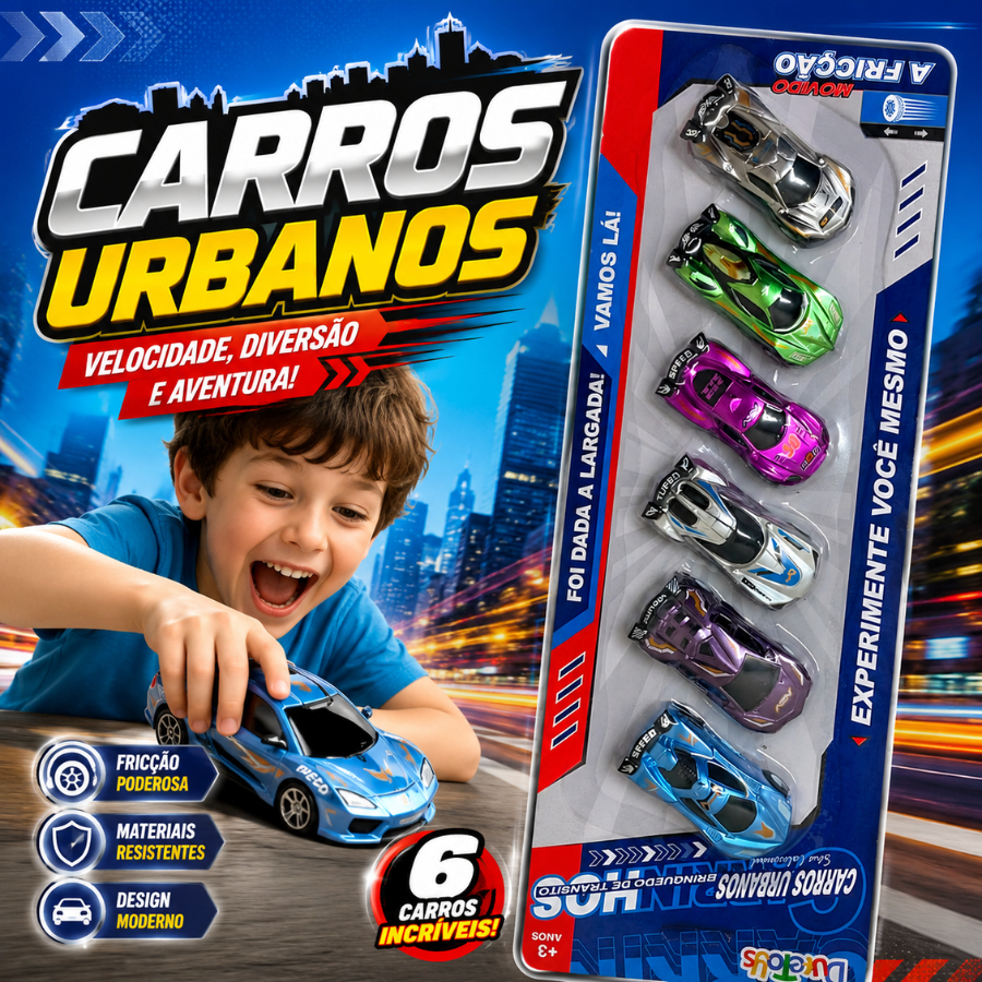 6 Pçs/Set Brinquedo do Carros Urbanos De Trânsito Carros de Corrida para Meninos e Meninas Fricção