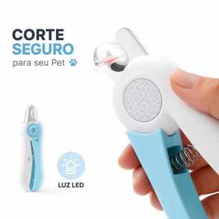 Alicate Cortador de Unhas Pet com Luz LED 2 em 1 para Cães e Gatos  Lixa Integrada Corte Seguro