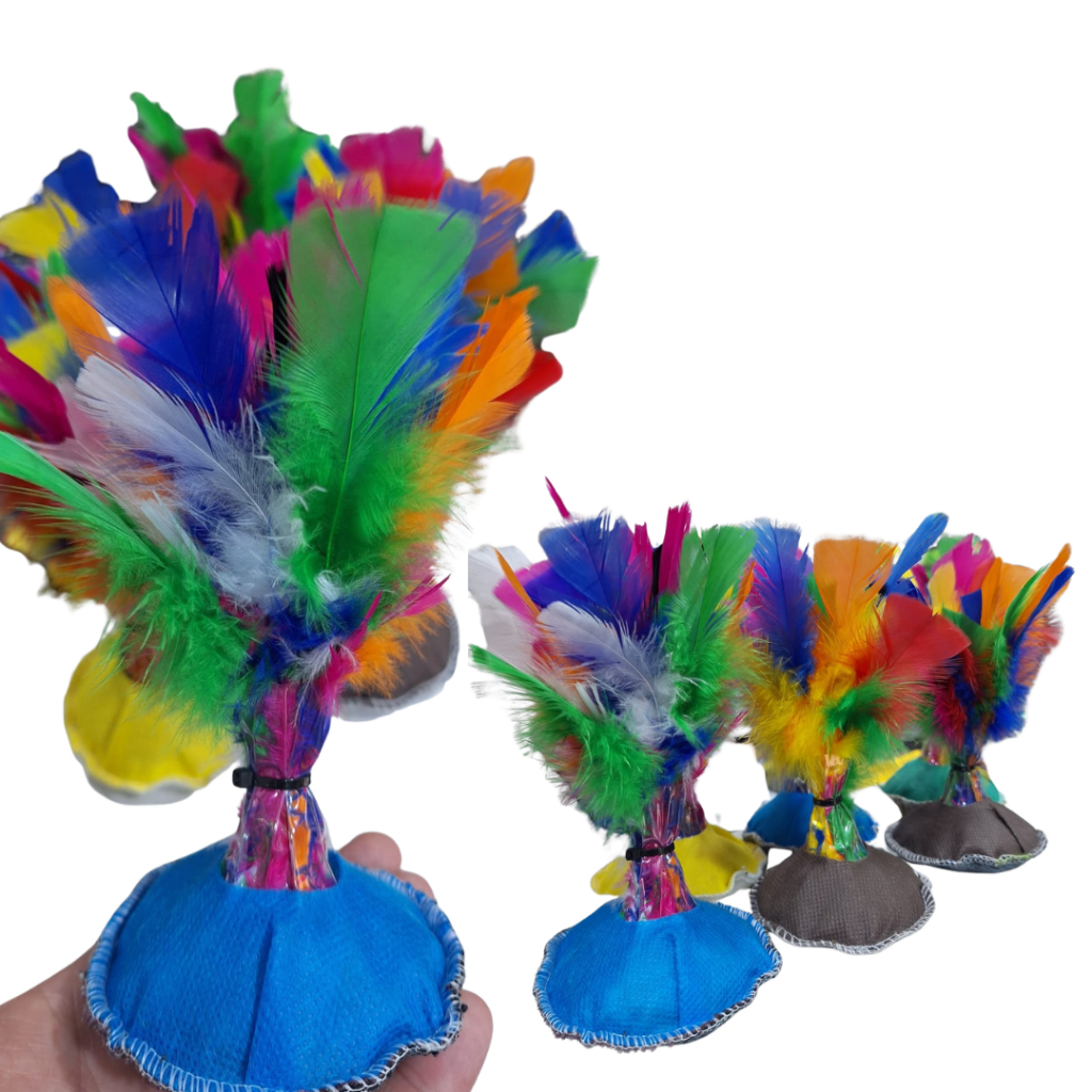 Peteca com Penas coloridasl para Lazer e Brincadeiras