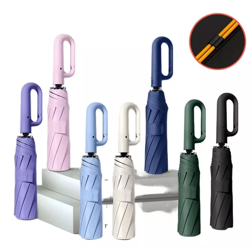 Guarda Chuva Automático Portátil À Prova Vento UV Resistente e Protetor Solar Grande Dobrável Colorido