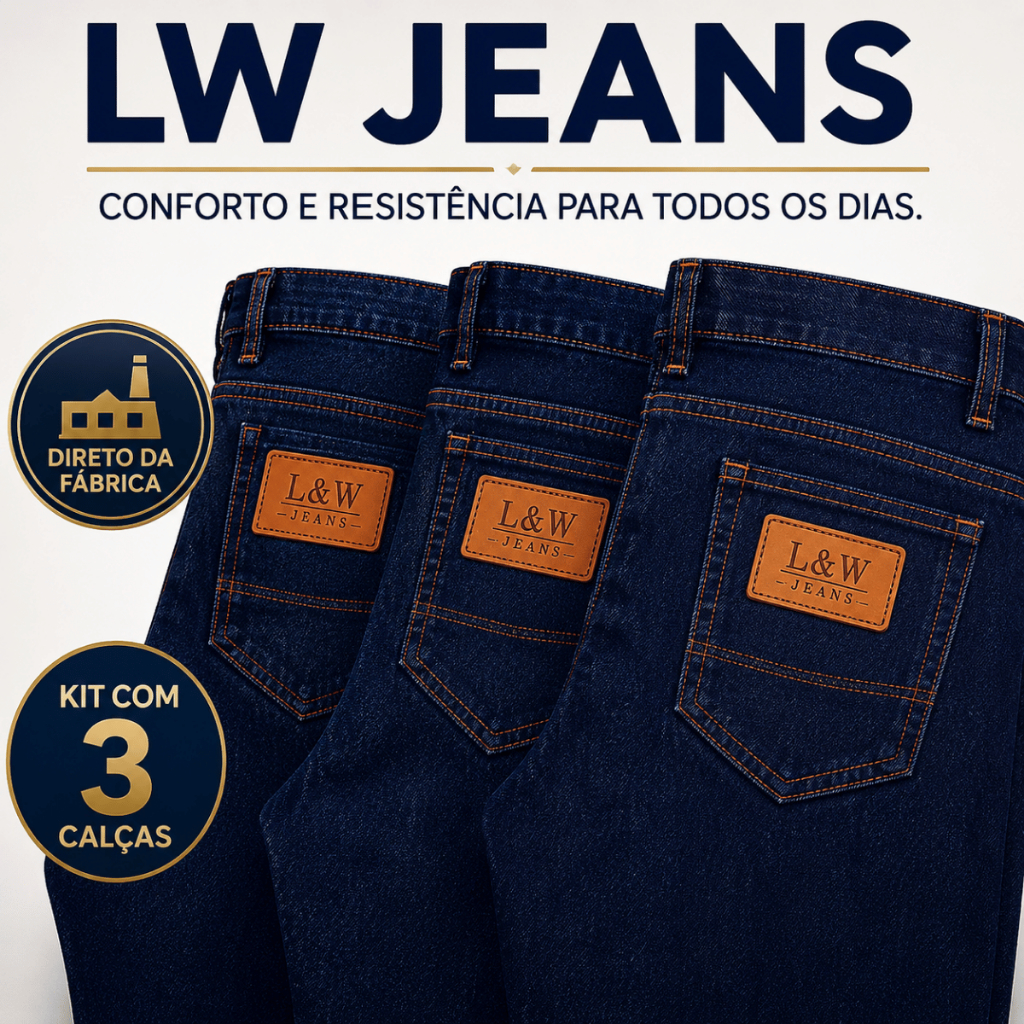 Kit 3 Calças Jeans Masculina Tradicional com Elastano Preço de Fabrica