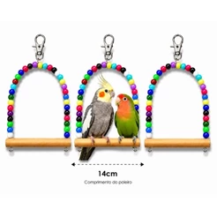 Balanço Poleiros Brinquedo de Miçangas Coloridas|1,2 e 3 Unidades para Calopsita, Agaporni e Outras Aves