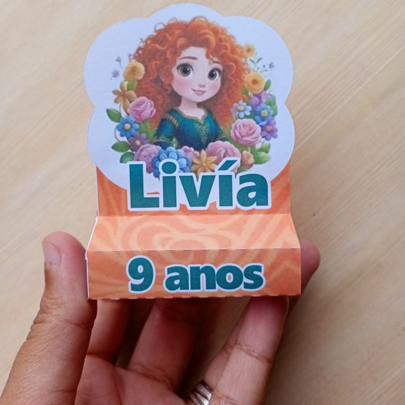 Porta Bis Duplo Personalizado ( PRINCESA VALENTE) Lembrancinha|Aniversário Festa Infantil Nome e Idade Diversos Temas