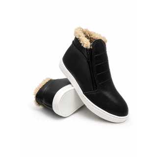 Tenis Botinha Feminino Bota Inverno Forrada Pelos Frio lã Peluciada Confortável
