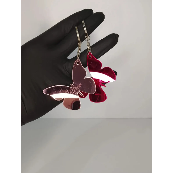 30 Unidades Chaveiros Borboleta Acrílico Espelhado Personalizado ou liso Lembrancinha Atacado