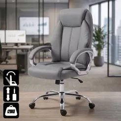 Cadeira De Escritório Presidente Executiva Cinza Ergonômica Diretor