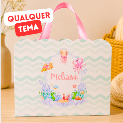 Sacolinha Personalizada para Lembrancinha de Aniversário | Nome e Idade | Qualquer Tema