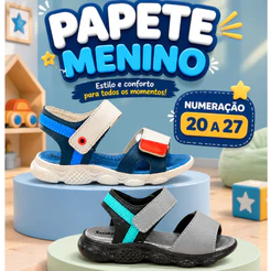 Papete Infantil Menino Macia Escolar Casual Confortável Macia Leve 20 Ao 27