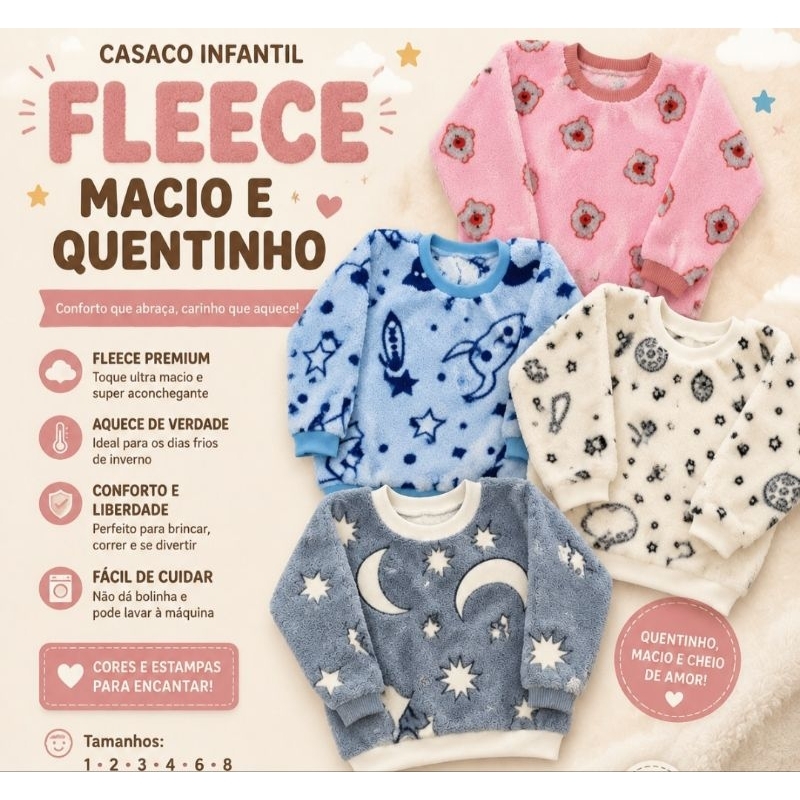 casaco infantil inverno peluciado