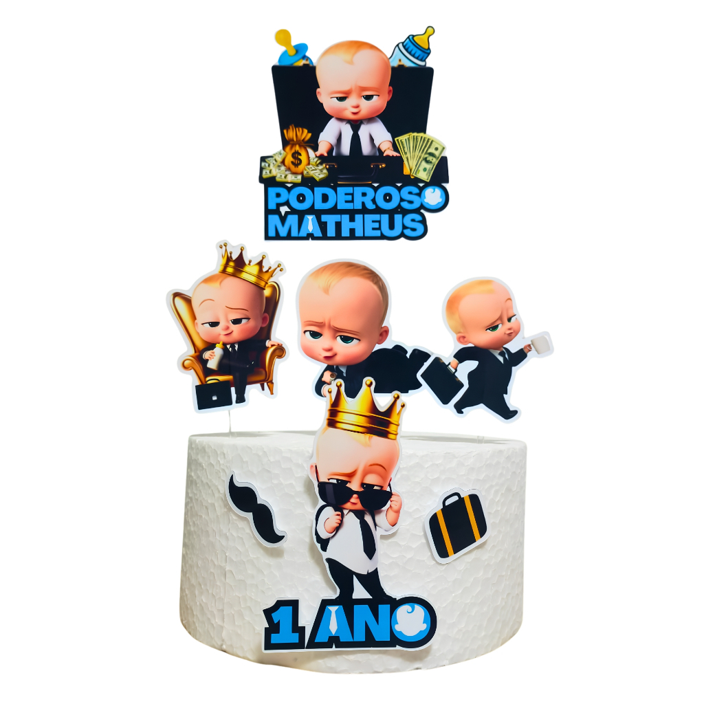 Topo Bolo Pequeno Chefinho Personalizado Poderoso Chefinho Festa Infantil Aniversário