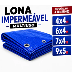Lona Impermeável Multiuso Reforçada Proteção UV Polietileno Piscina Cobertura com Ilhós