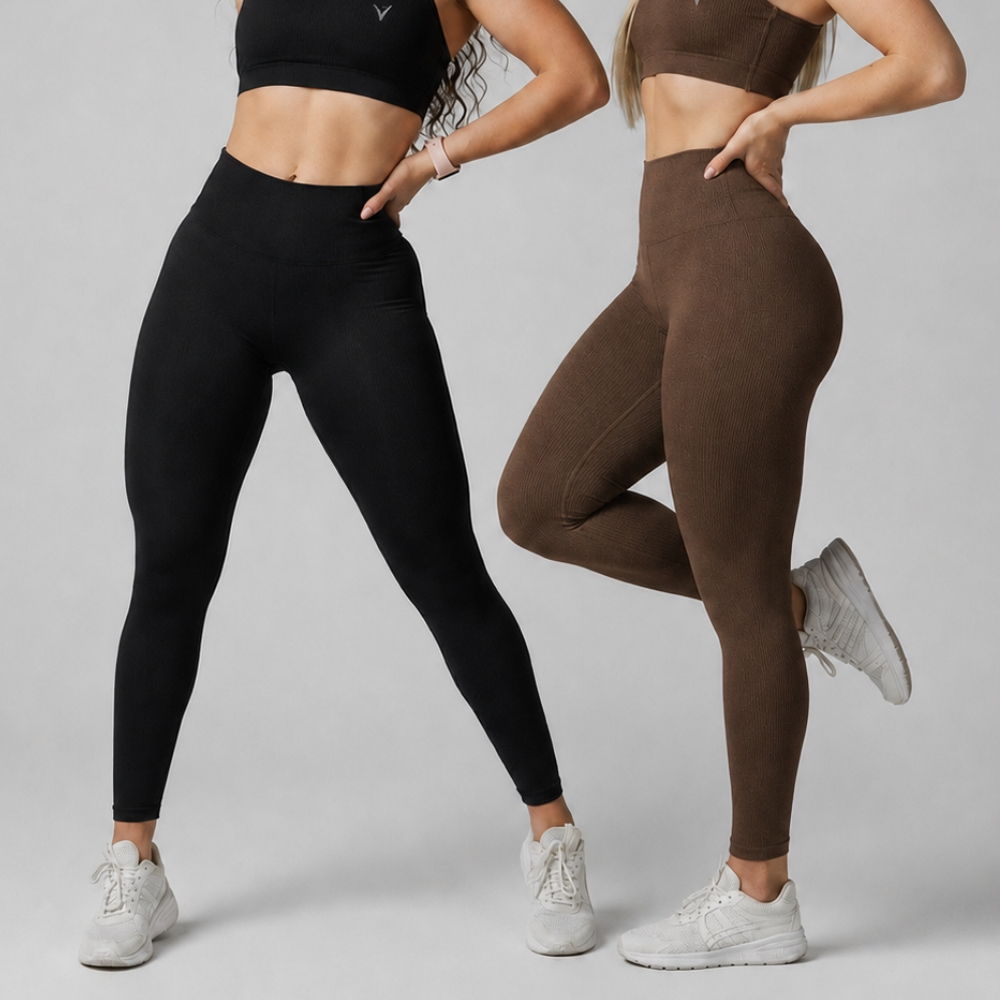 Kit 2 Calça Legging Feminina Canelada Premium Calça legging Academia Fitness Esportivo Sem Costura Tecido Grosso