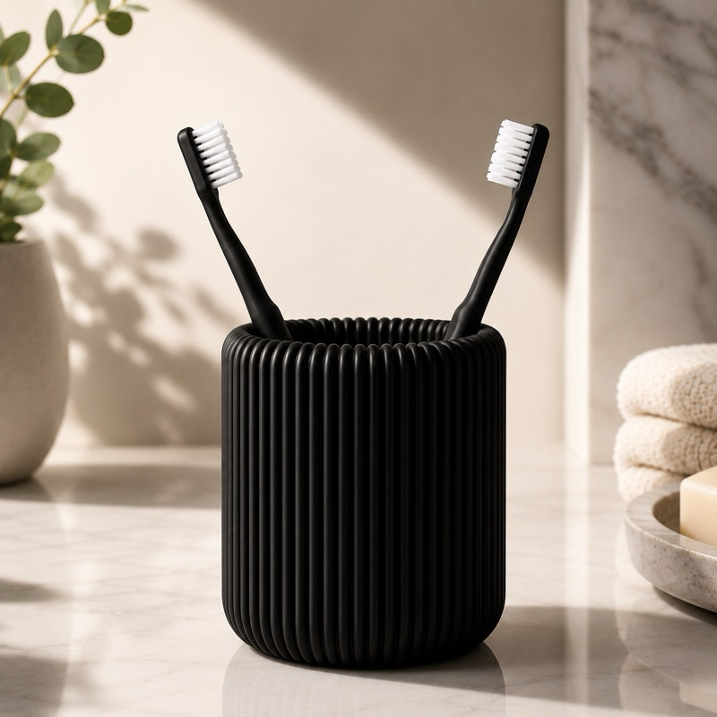 Porta | organizador Escovas de dente Decorativo com Design Nervuras para Banheiro