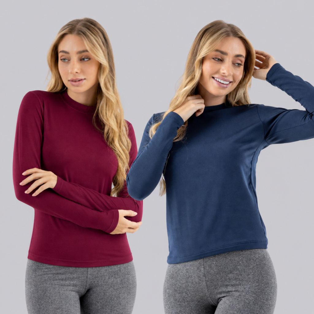 KIT 2 Blusas Térmica Frio Peluciada Inverno Macia Segunda Pele Acabamento Premium Quentinha