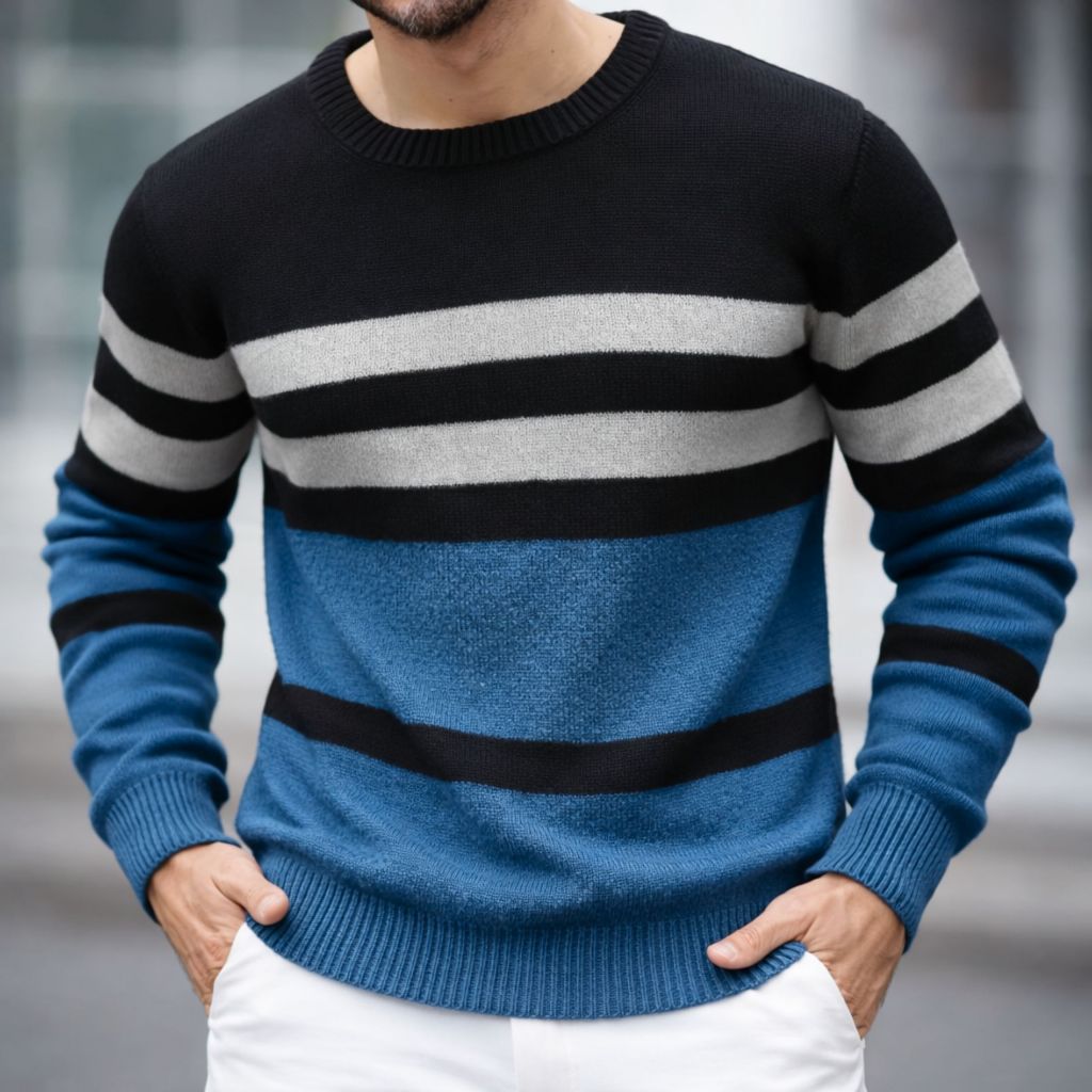 Blusa de Frio Agasalho de Inverno Tricô Masculina Lã Quente Confortável  Gola Reforça da Veste M eG