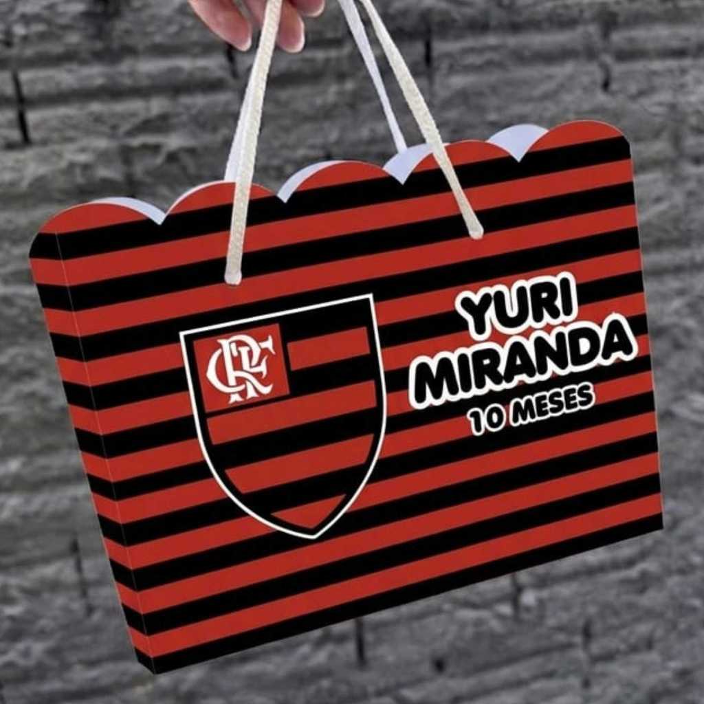 Kit Sacolinha Surpresa Personalizada Flamengo Pegue e Monte Lembrancinha Aniversário