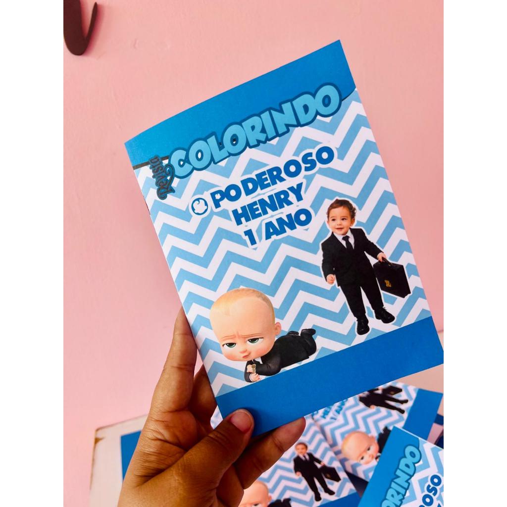 Livro de colorir personalizado/ Lembrancinha Aniversário Poderoso Chefinho- FAZEMOS TODOS OS TEMAS