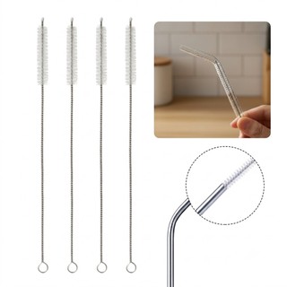 Kit Escova Limpeza Canudo Flexível Escovinha Longa para Garrafa Squeeze Copo Térmico Tubo…