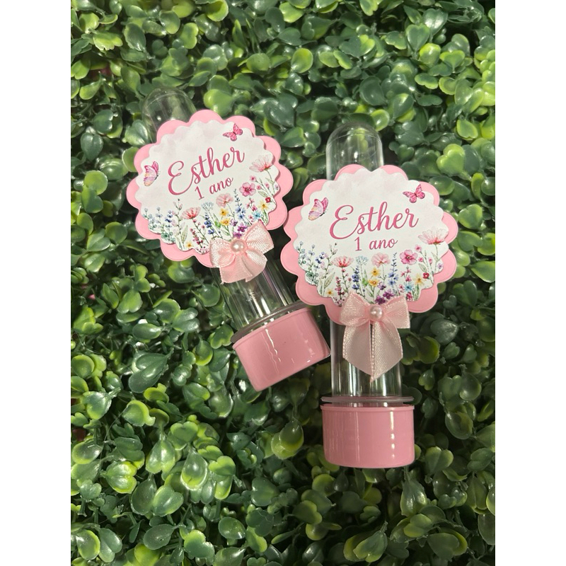 Kit Tubete Personalizado, Lembrancinha para Festa , Aniversários , Chá BB, Jardim Borboleta Rosa, FAZEMOS TODOS OS TEMAS