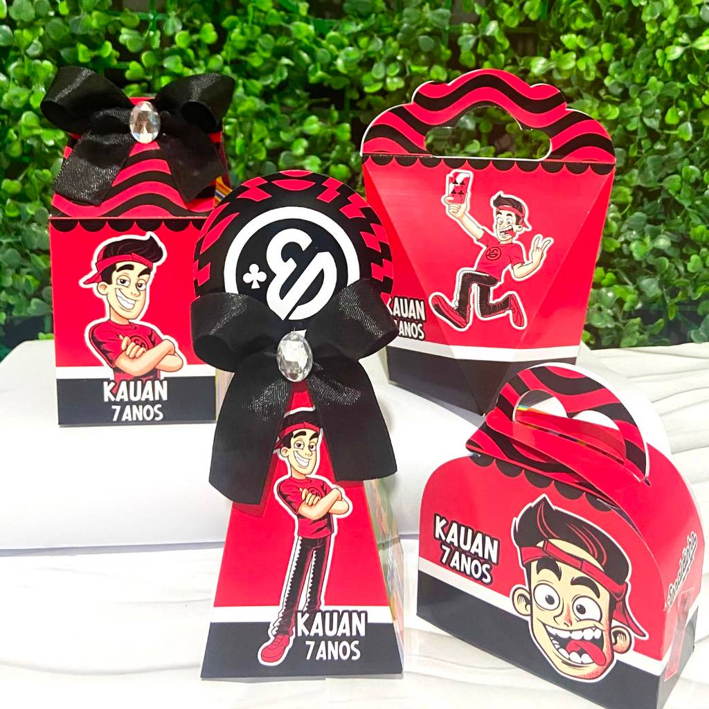 Kit Caixas Personalizadas ENALDINHO Lembrancinhas Festa Infantil Aniversário Desmontadas