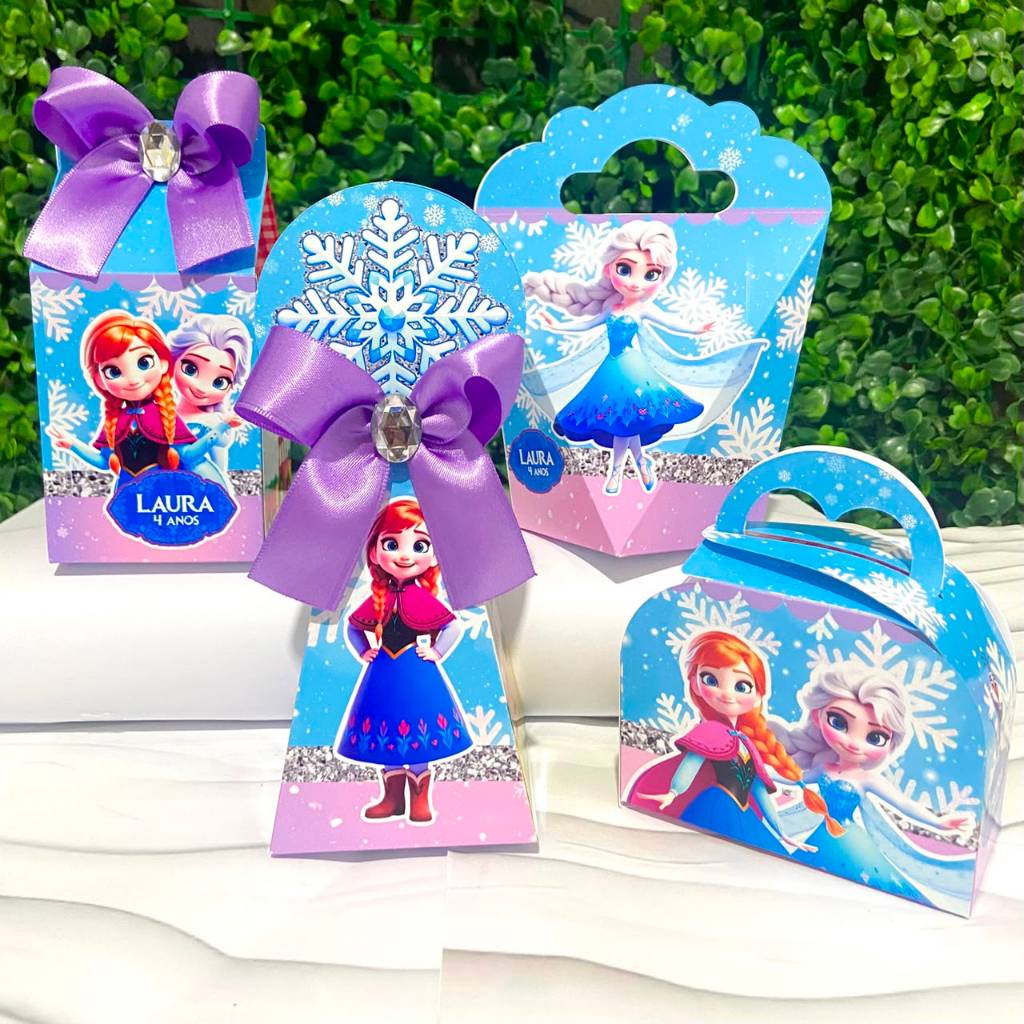 Kit Caixas Personalizadas FROZEN Lembrancinhas Festa Infantil Aniversário Desmontadas