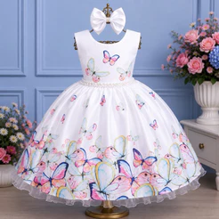 Vestido Borboleta do 1 ao 16 Realeza Jardim Encanto Promoção