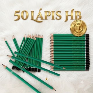 KIT 50 LAPIS PRETO HB ESCOLAR DESENHO ESCRITA
