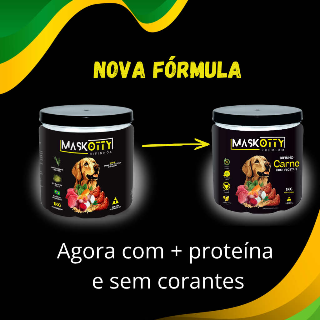 Bifinho Maskotty Petisco para cachorro Carne com Vegetais 1Kg — imagem 2 de 2