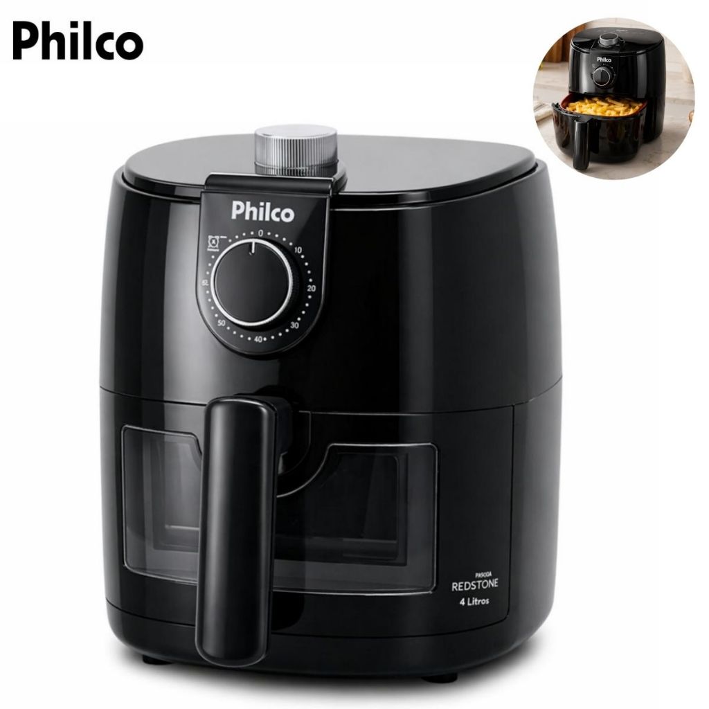 Air Fryer Philco 4 Litros 1500W sem Óleo Revestimento Redstone Antiaderente e …