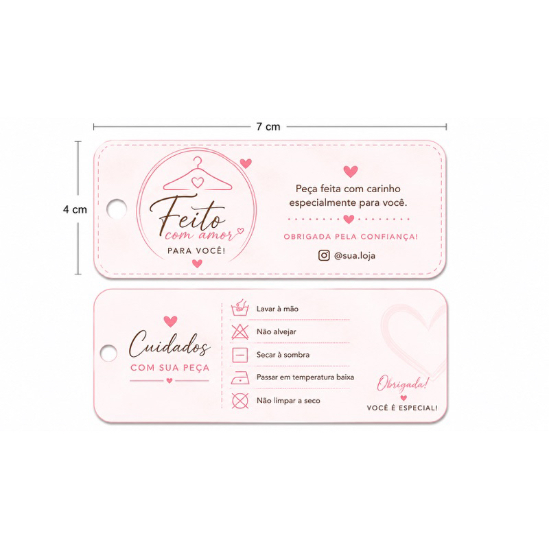 Tags personalizado para loja colocar em roupas