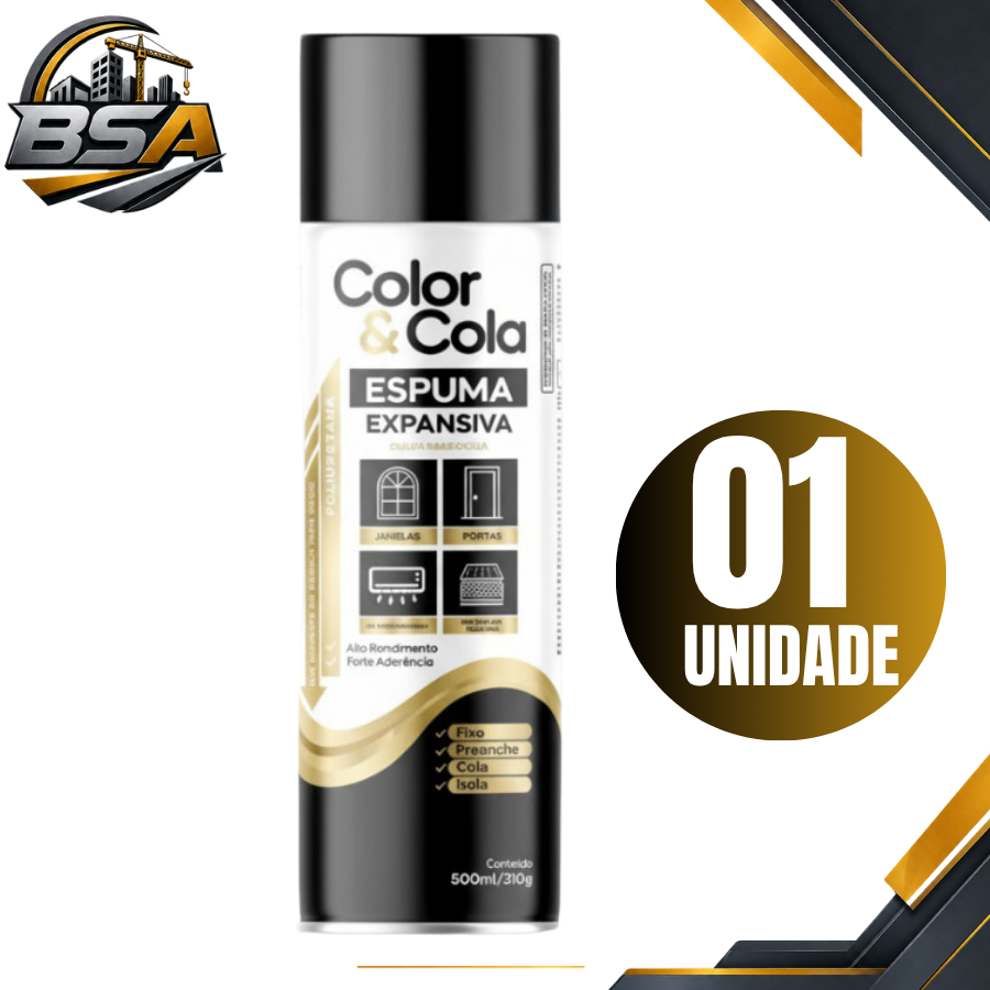 Espuma Expansiva Spray para Vedação Telhado Porta Profissional 500ml