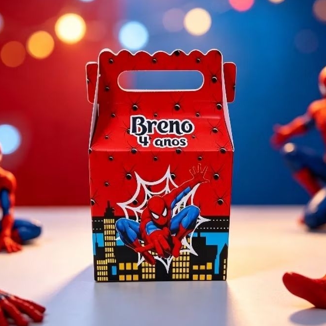 Kit Maletinha Homem Aranha Personalizada - Lembrancinha de Festa - Aniversário - Decoração / DESMONTADO