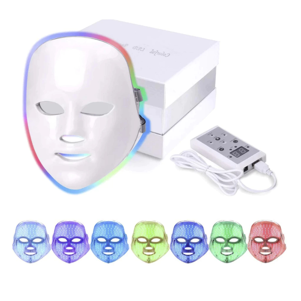 Máscara Led 7 Cores Tratamento Facial Fototerapia Estética - Colorful Led Beauty Mask