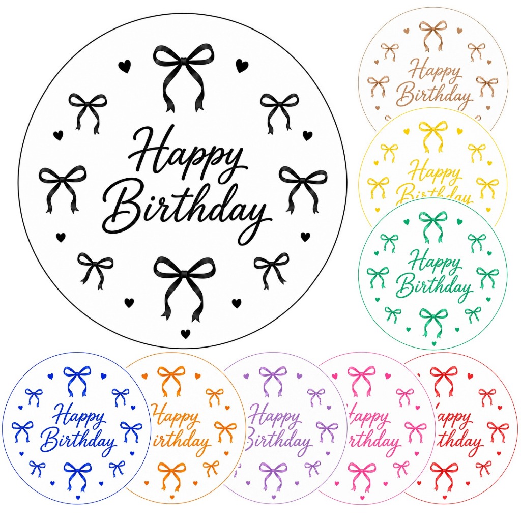 Capa Painel de Festa na Mesa Happy Birthday Lacinhos Tecido Sublimado c/ Elástico nas Bordas 50x50cm