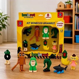 kit 8 modelos de bonecos 8 cm Brainrot Colecionável personagens divertidos