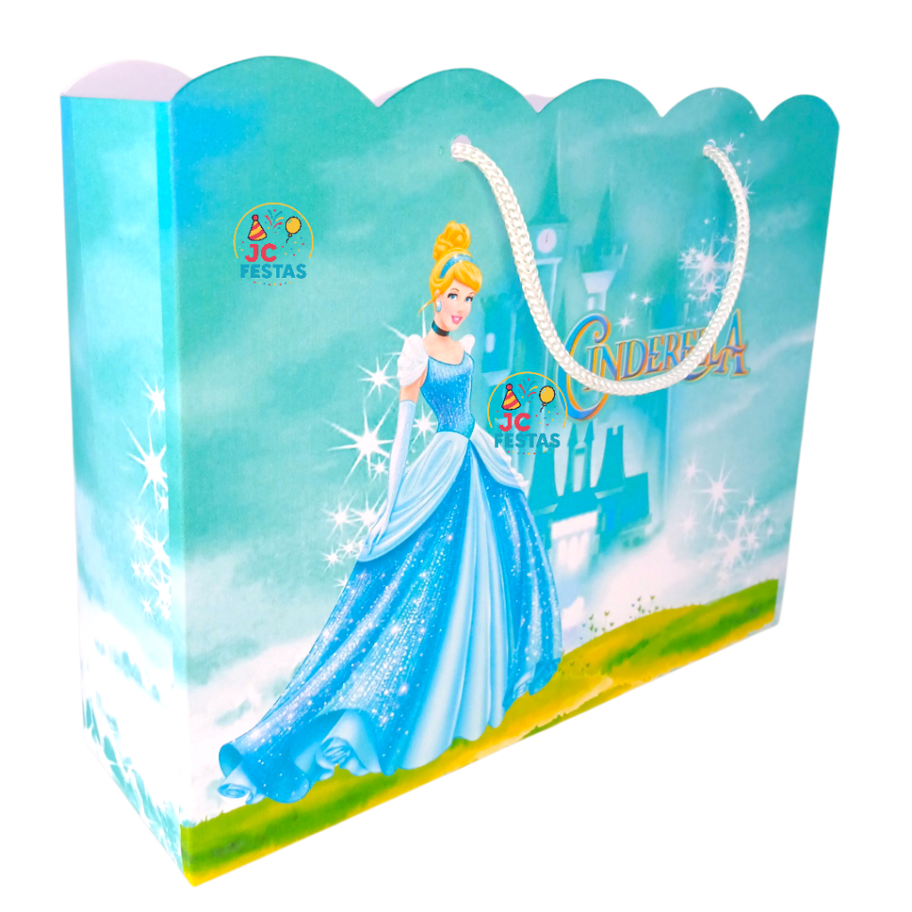 Cinderela Princesa Disney Lembrancinha Sacolinhas G Personalizada para festa aniversario