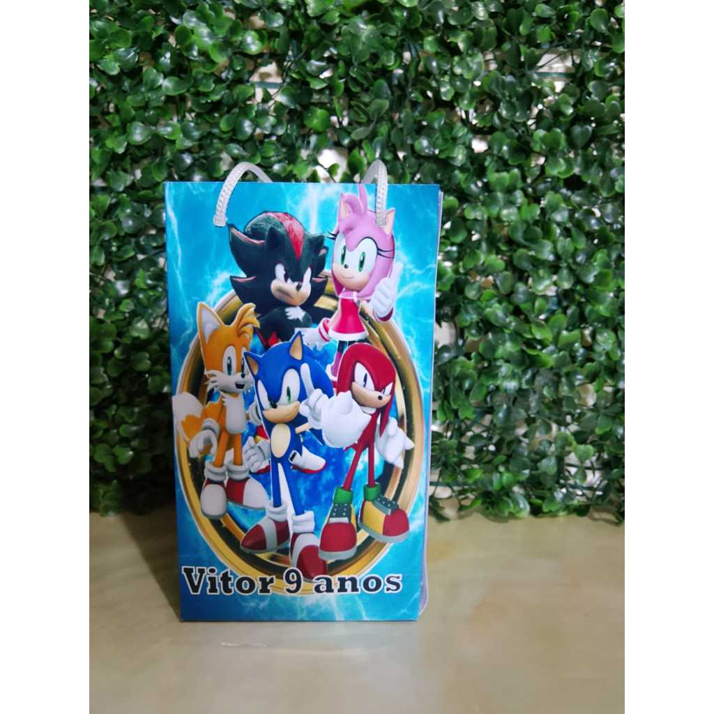 Sacolinha Surpresa Personalizada sonic Qualquer Tema | Lembrancinha com nome e idade