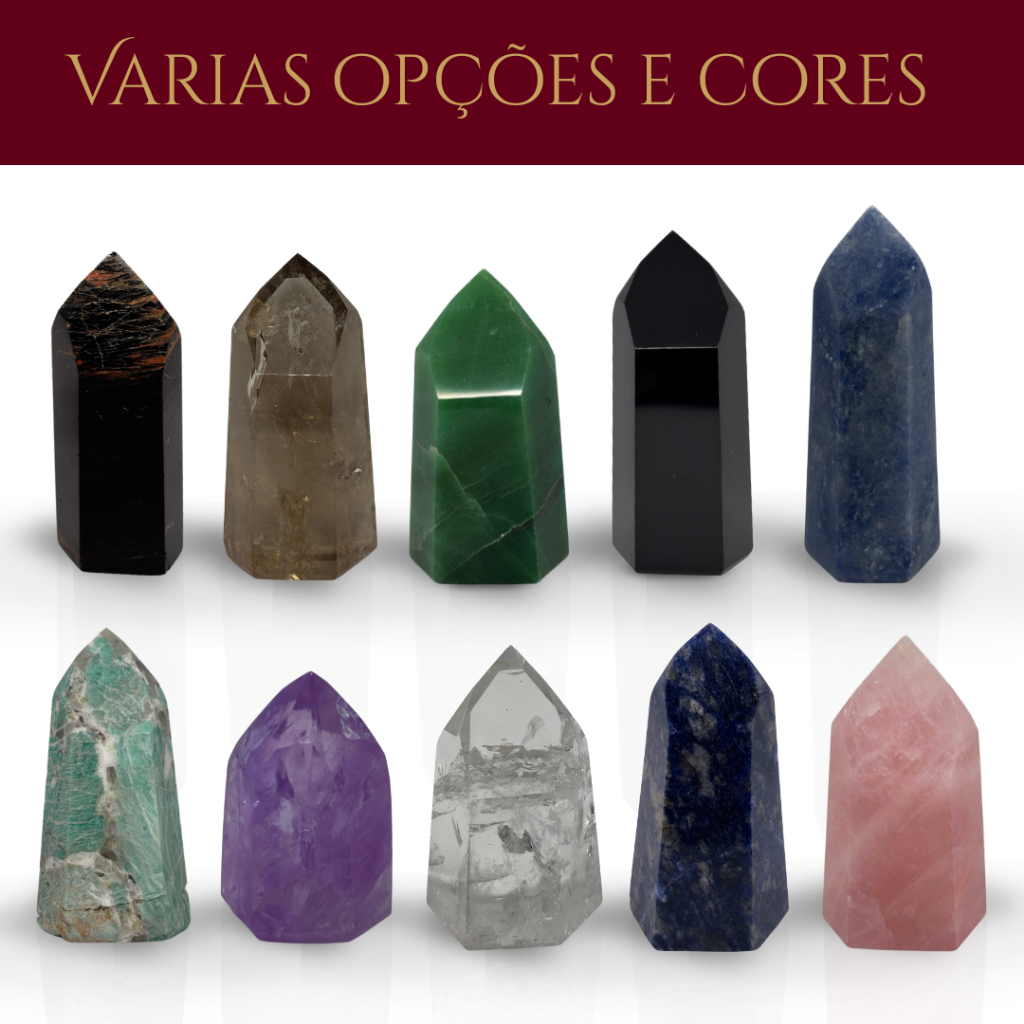 Imagem Ponta De Cristal Quartzo Várias Cores Pedra Polida Gerador Cristal Energético Decoração Meditação