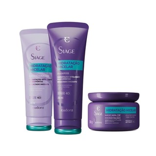 Kit  Siàge Hidratação Micelar (Shampoo250ml + Condicionador 200ml + Máscara250g) Eudora