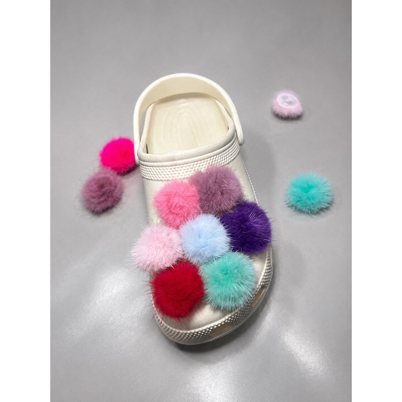 2 Pompons para Babuche | Tamanhos | Pompom Colorido | Enfeite para Sandália infantil | Babuche infantil | Babuche adulto
