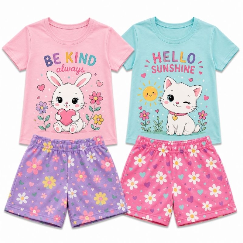 Kit 3 Conjunto Infantil Feminino  Menina Conforto e Estilo para Todos os Momentos Tecido Macio Leve 1 ao 6 anos